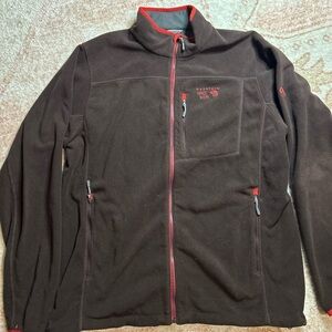 Mountain Hardwear Brown Fleece Jacket with Red Accents